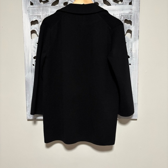 J. Crew Black Knit Merino Wool Open Front Chore Pocket Blazer - Picture 3 of 6